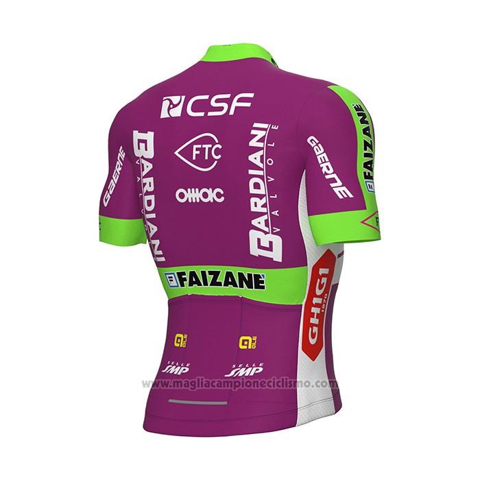 2022 Abbigliamento Ciclismo Bardiani Csf Viola Manica Corta e Salopette